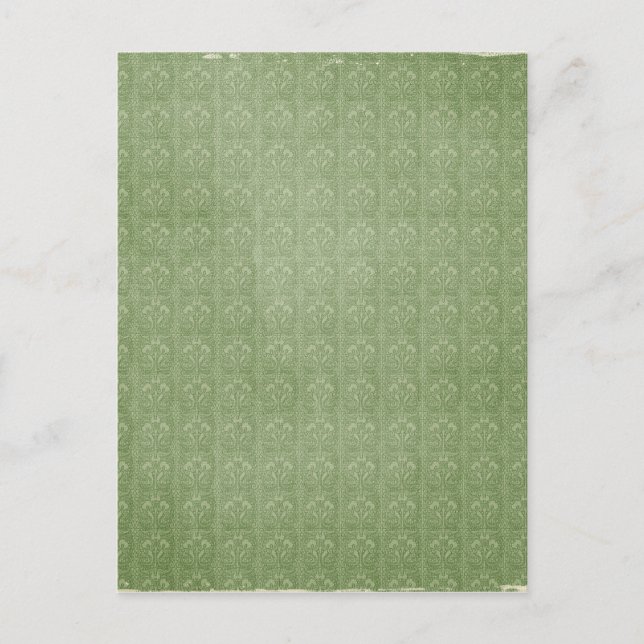 Grünes ausgeblendetes Muster Postkarte (Vorderseite)