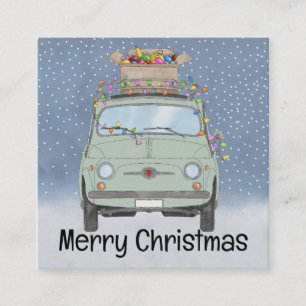 Grünes Auto mit Weihnachtsgeschenken Weihnachtskar Begleitkarte