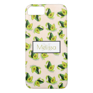 Grünes Avocados Wasserfarbmuster mit Monogramm Case-Mate iPhone Hülle