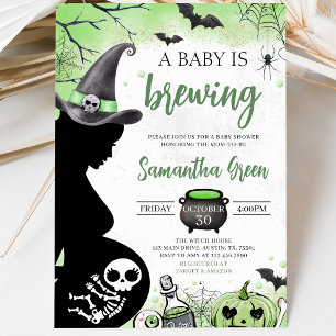 Grünes Baby braut Halloween-Baby-Party Einladung