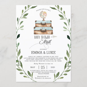 Grünes Babyshower per Post auf Distanz für Jungen Einladung