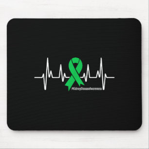 Grünes Band Herzschlag Nierenerkrankung Awareness Mousepad