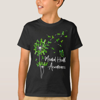 Grünes Band Löwenzahn Schmetterling psychische Ges T-Shirt