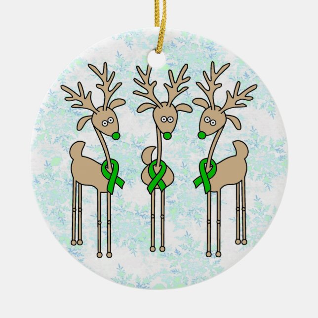 Grünes Band-Ren (Leber-Krebs) Keramikornament (Vorne)