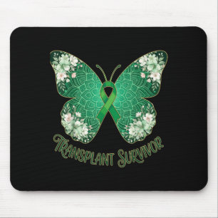 Grünes Band Schmetterling Mandala Transplantat Übe Mousepad