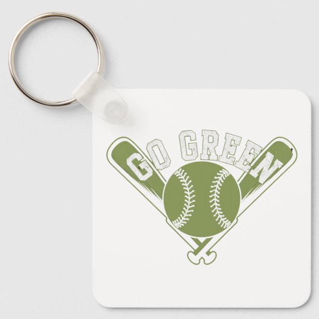 Grünes Baseball-Design Schlüsselanhänger (Vorderseite)