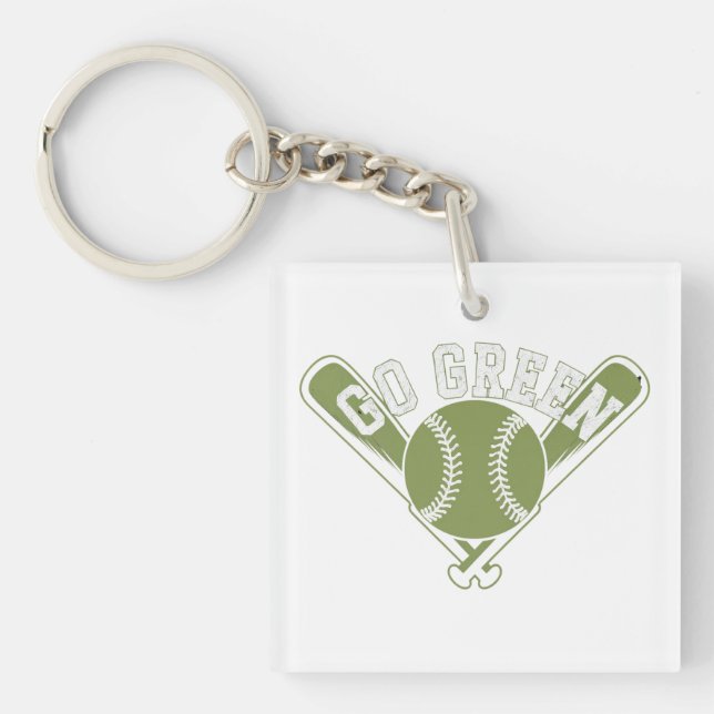Grünes Baseball-Design Schlüsselanhänger (Vorderseite)