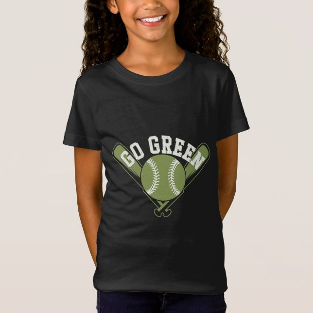 Grünes Baseball-Design T-Shirt (Vorderseite)