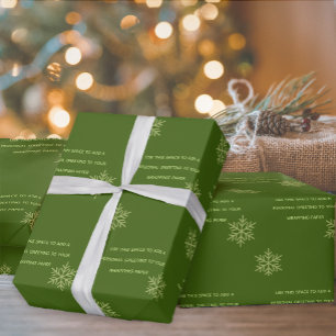 Grünes benutzerdefiniertes Schneeglanz-Geschenkpap Geschenkpapier