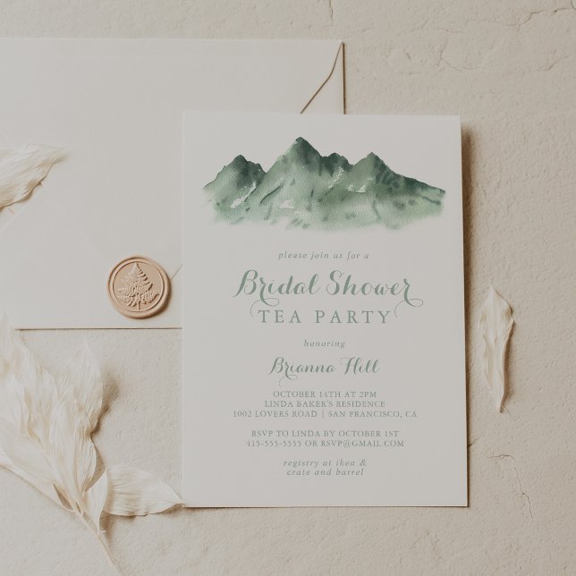 Grünes Bergland Brautparty Tee Party Einladung (Von Creator hochgeladen)