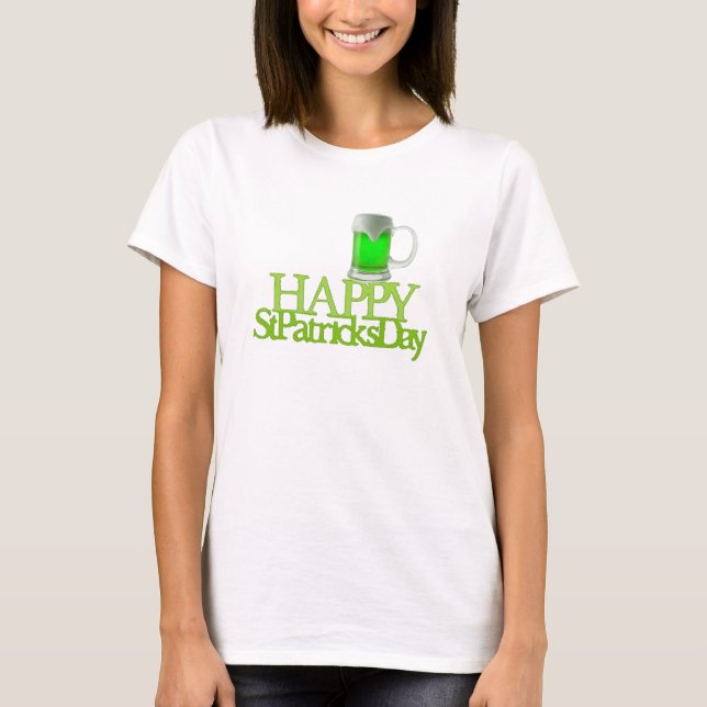 Grünes Bier-glücklichen St Patrick Tag T-Shirt (Vorderseite)