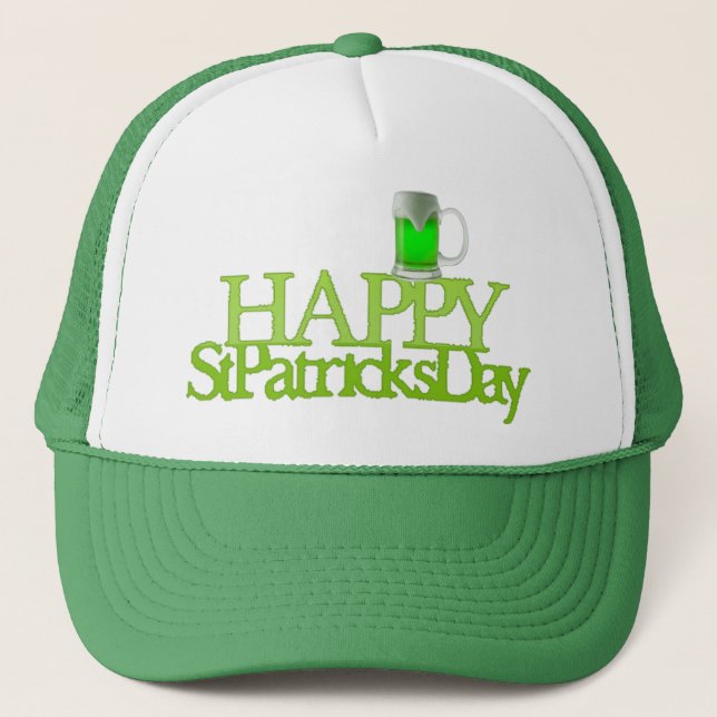 Grünes Bier-glücklichen St Patrick Tag Truckerkappe (Vorderseite)