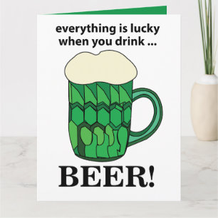 Grünes Bier Lucky St Patricks Day Green Beer Karte