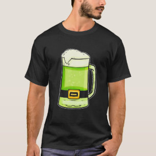 Grünes Bier mit Schwarzgürtel am St. Patrick's Day T-Shirt