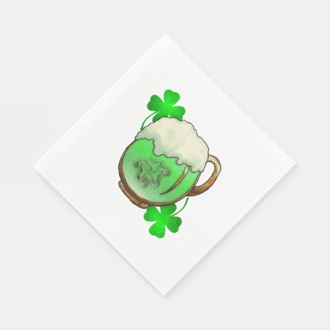 Grünes Bier Serviette (Ecke)