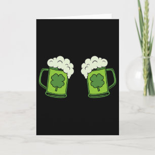 Grünes Bier trinken Brust Shamrock Irischer Patric Karte