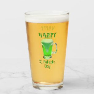 Grünes Bierglas Frohen St. Patrick`s Tag Glas