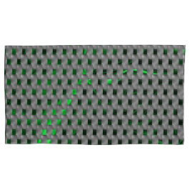 Grünes Bild unter grauen Plaques, längliche Quadra Kissenbezug