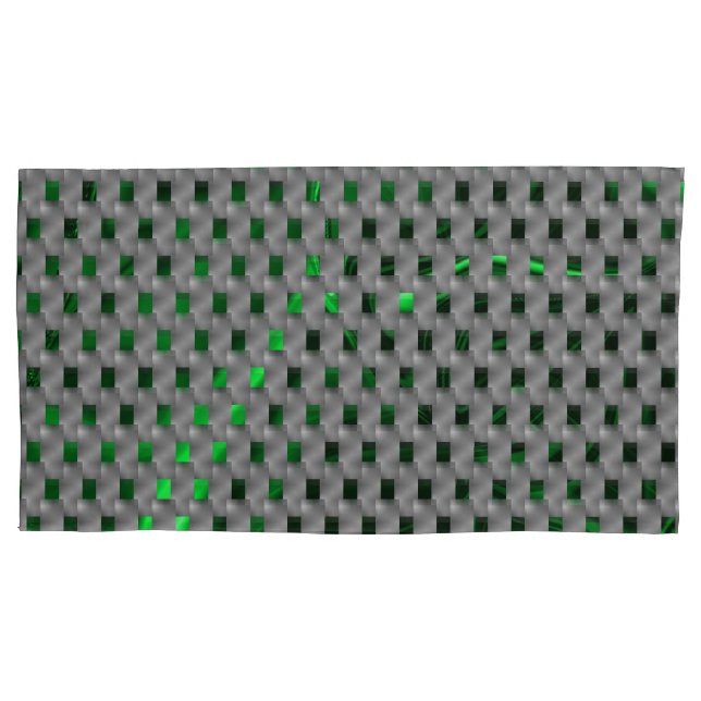 Grünes Bild unter grauen Plaques, längliche Quadra Kissenbezug (Vorderseite-Links)