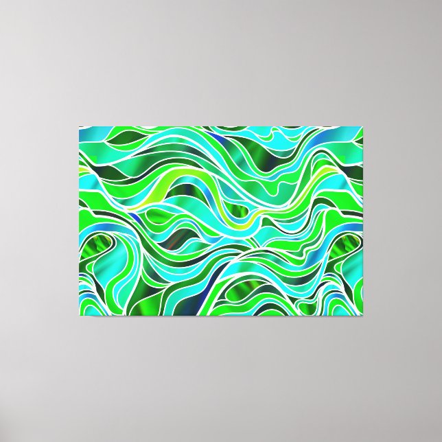 Grünes Bio Hartglas Abstrakt Leinwanddruck (Vorderseite)