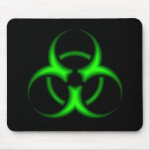 Grünes Biogefährdung-Neonsymbol Mousepad