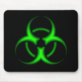 Grünes Biogefährdung-Neonsymbol Mousepad