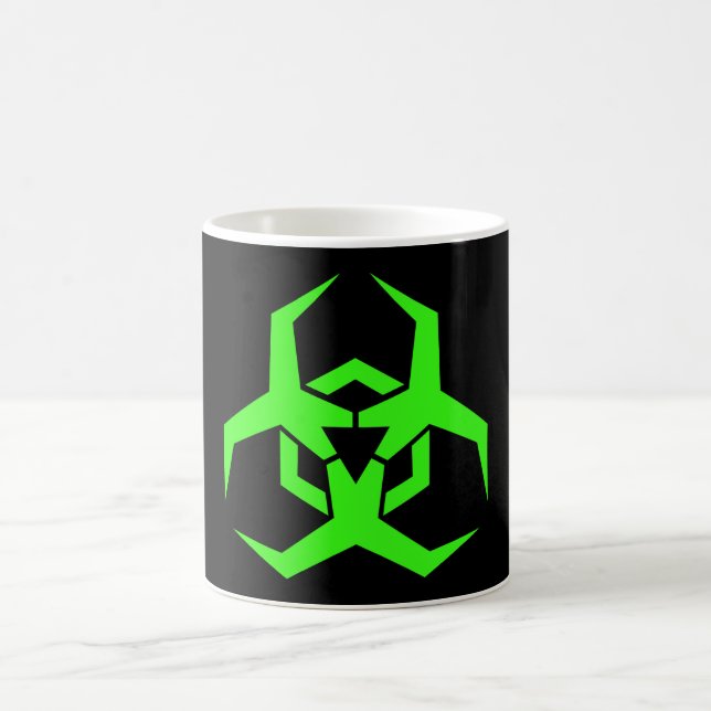 Grünes Biogefährdung-Neonsymbol Tasse (Mittel)