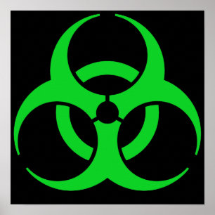 Grünes Biogefährdungssymbol Poster