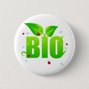 Grünes biologisches Bio natürliches Button
