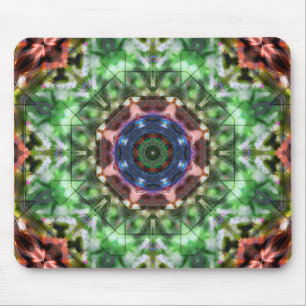 Grünes bis braunes Kaleidoskop, Acrylstil Mousepad