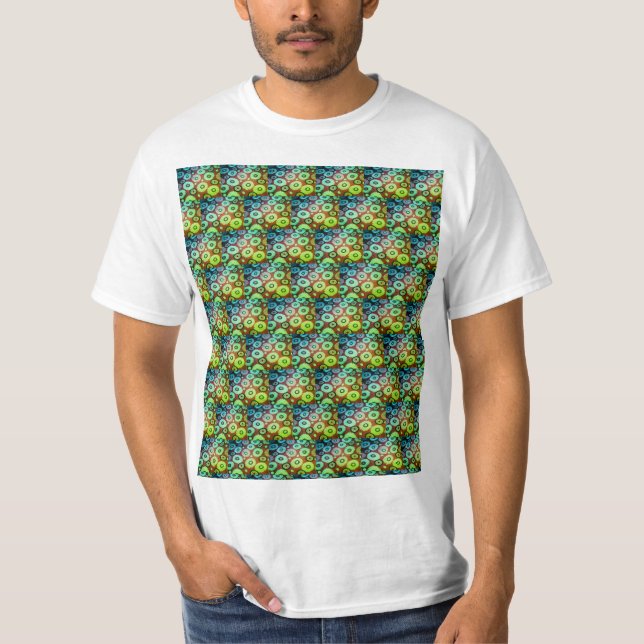 Grünes Blasenmuster T-Shirt (Vorderseite)