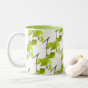 Grünes Blatt Büro-Zuhause personifizieren der Zweifarbige Tasse