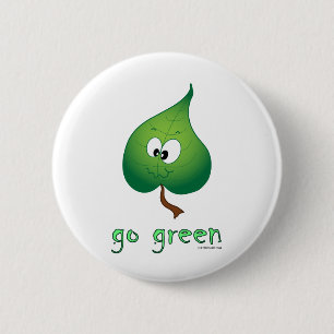 Grünes Blatt Button