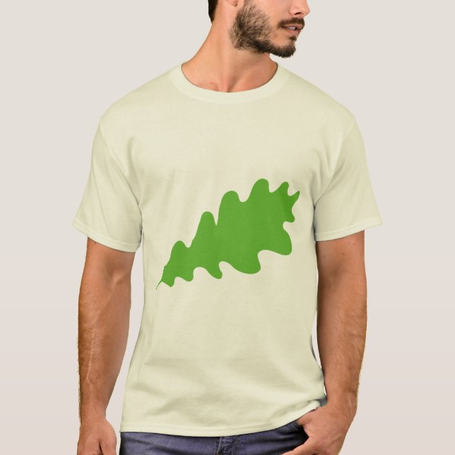 Grünes Blatt, Eichenblatt Entwurf T-Shirt (Vorderseite)