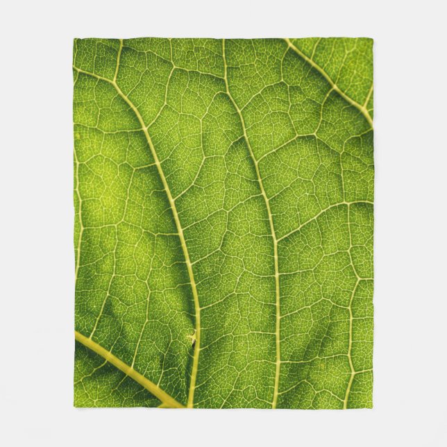 Grünes Blatt Fleecedecke (Vorderseite)
