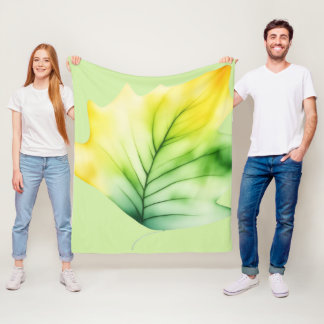 GRÜNES BLATT FLEECEDECKE