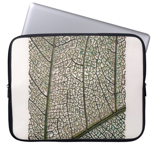Grünes Blatt Laptopschutzhülle (Vorderseite)