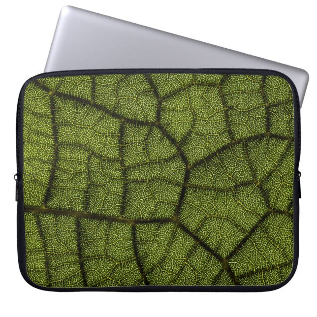 Grünes Blatt Laptopschutzhülle (Vorderseite)