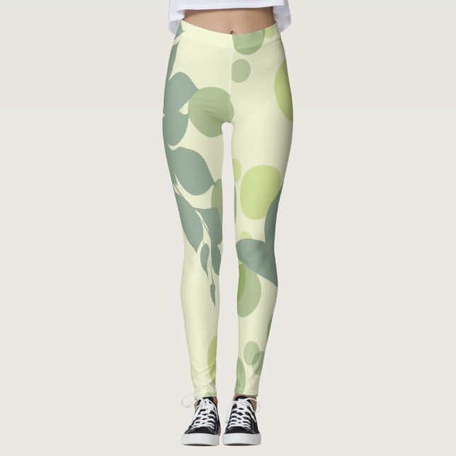 Grünes Blatt Leggings (Vorderseite)