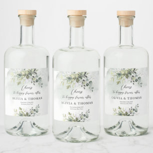 Grünes Blattgold Glitzern Alkoholflaschenetikett