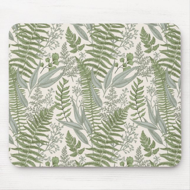 Grünes Blattmuster Mousepad (Vorne)