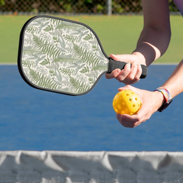 Grünes Blattmuster Pickleball Schläger (InSitu)