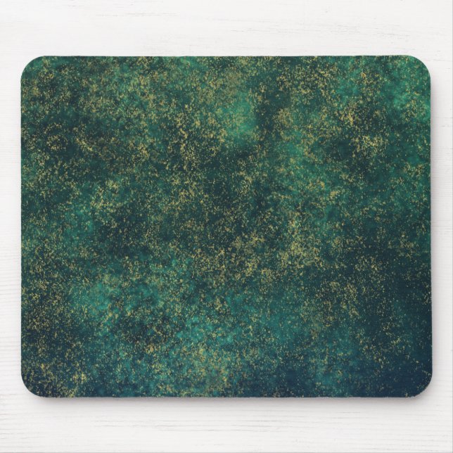 Grünes, Blau-u. GoldAquarell Mousepad (Vorne)