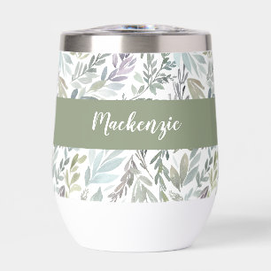 Grünes Blaues Botanisches Wasserfarben-Monogramm N