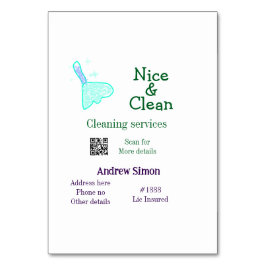 Grünes blaues gitter sauberes Mopp Name q r b Tischnummer