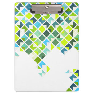 Grünes, blaues, weißes geometrisches Muster Klemmbrett