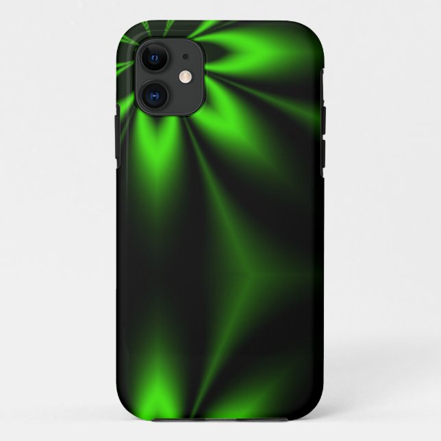 Grünes Blumen-Explosions-Fraktal Case-Mate iPhone Hülle (Rückseite)