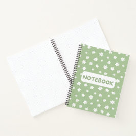 Grünes Blumen Notizbuch – Minimalistische Schreibw