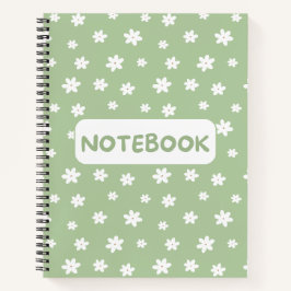 Grünes Blumen Notizbuch – Minimalistische Schreibw
