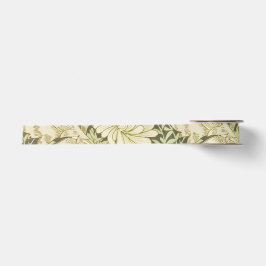 Grünes Blumendesign von Wm Morris Satinband